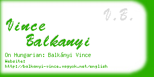 vince balkanyi business card